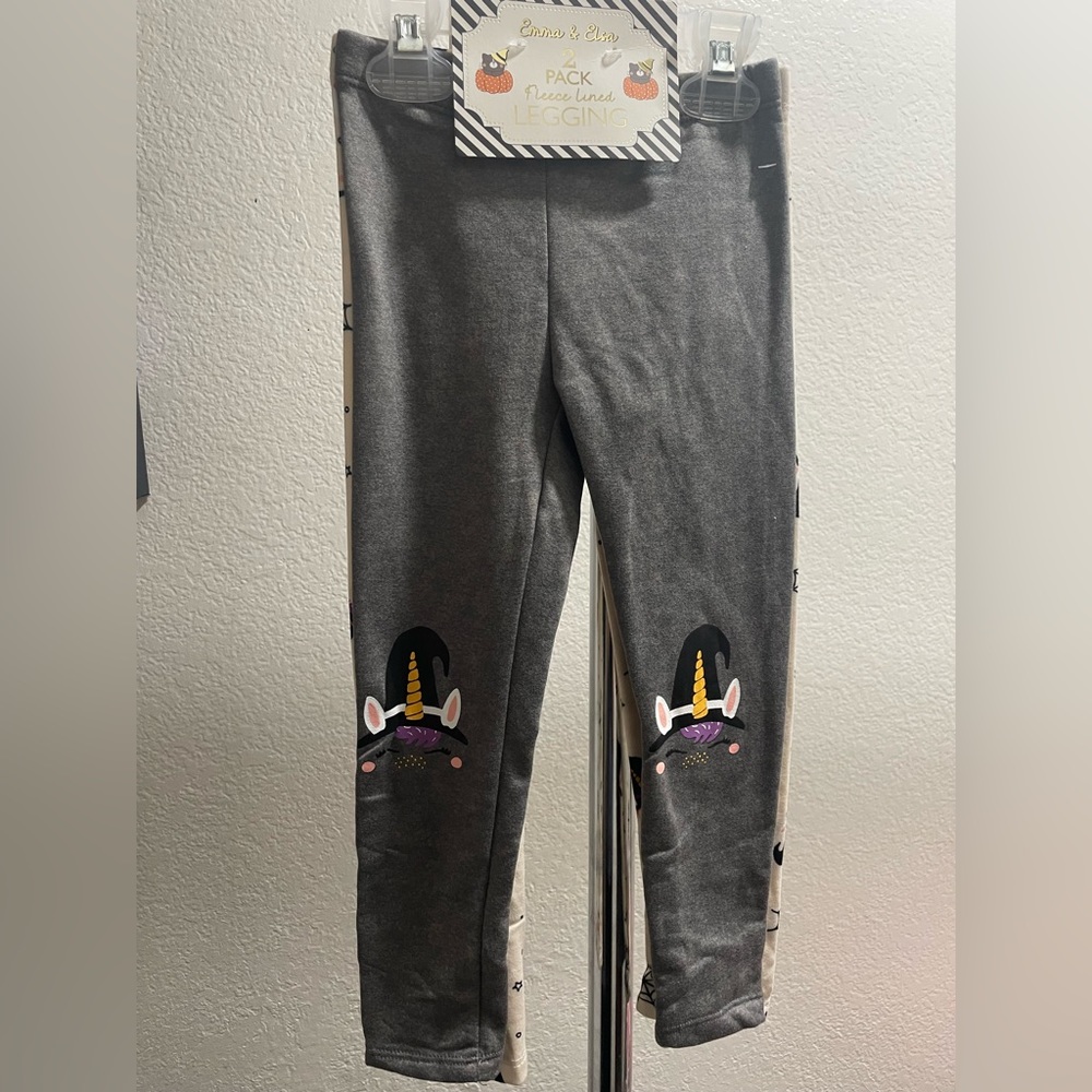 Girls Halloween 🎃 Leggings, Size 4/5, Fleece Lined (2pk), NWT